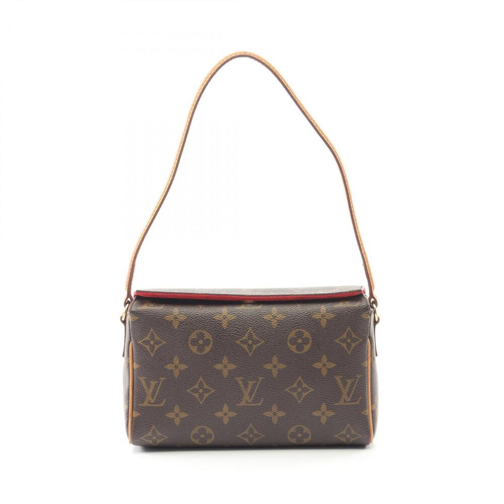 Louis Vuitton Recital Handbag Canvas Leather Monogram Brown